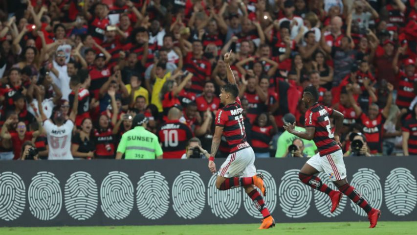 Lucas Paquetá Flamengo comemorando gol Maracanã 2018 Internacional